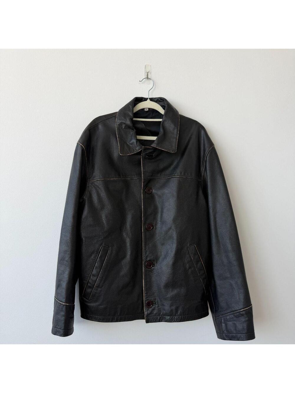 Black genuine leather jacket made in India size M